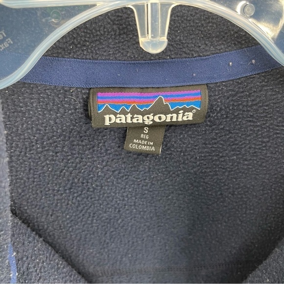 Patagonia 1/4 Zip Fleece Women’s Small Black/navy long sleeves logo lightweight - Picture 4 of 9